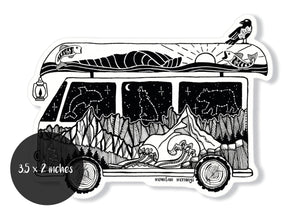 Camper Van Sticker - Mountain Mornings - Sticker