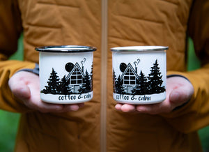 Coffee and Cabin, Camping Mug - Mountain Mornings - Camping Mug