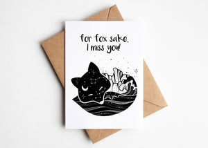 For Fox Sake, I miss you! Greeting Card - Mountain Mornings - Greeting Card