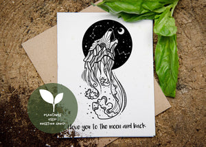 I Love You To The Moon And Back, Plantable Seed Greeting Card - Mountain Mornings - Plantable Greeting Cards