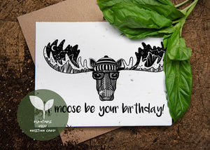 It Moose Be Your Birthday, Plantable Seed Greeting Card - Mountain Mornings - Plantable Greeting Cards