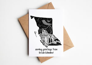 Sending Greetings from British Columbia, Greeting Card - Mountain Mornings - greeting card