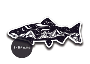 Salmon, Illustrated Vinyl Sticker