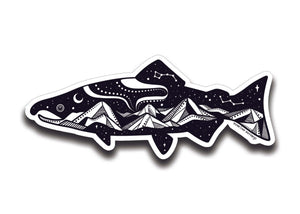Salmon, Illustrated Vinyl Sticker