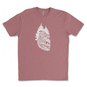 Forest Heart, Unisex T-shirt, Responsibly Made featuring outdoor illustrations in soft, breathable fabric.