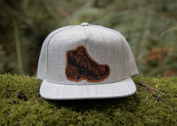 Hiking Boot Flat Bill Hat - Mountain Mornings - Hat