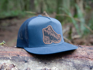 Hiking Boot Flat Bill Hat - Mountain Mornings - Hat