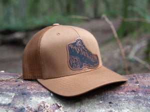 Hiking Boot Trucker Hat - Mountain Mornings - Hat