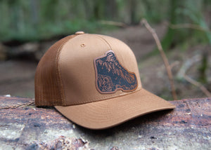 Hiking Boot Trucker Hat - Mountain Mornings - Hat
