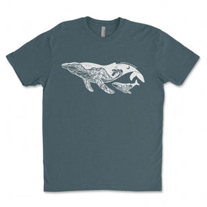 Little Whale, Unisex T-shirt, Responsibly Made featuring outdoor illustrations on eco-friendly fabric.