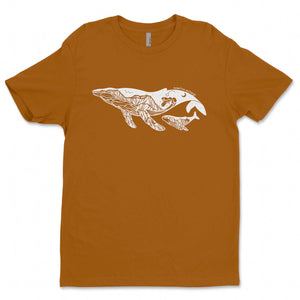 Little Whale, Unisex T-shirt, Responsibly Made featuring outdoor illustrations on eco friendly tshirt.