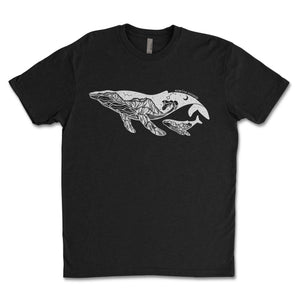 Little Whale, Unisex T-shirt, Responsibly Made featuring outdoor illustrations in a relaxed fit.