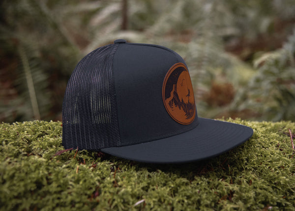 Moon and Climber Flat Bill Hat - Mountain Mornings - Hat