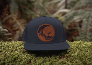 Moon and Climber Flat Bill Hat - Mountain Mornings - Hat