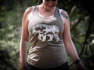 Roaming Bear, Women's Tank Top - Mountain Mornings - Tank Top