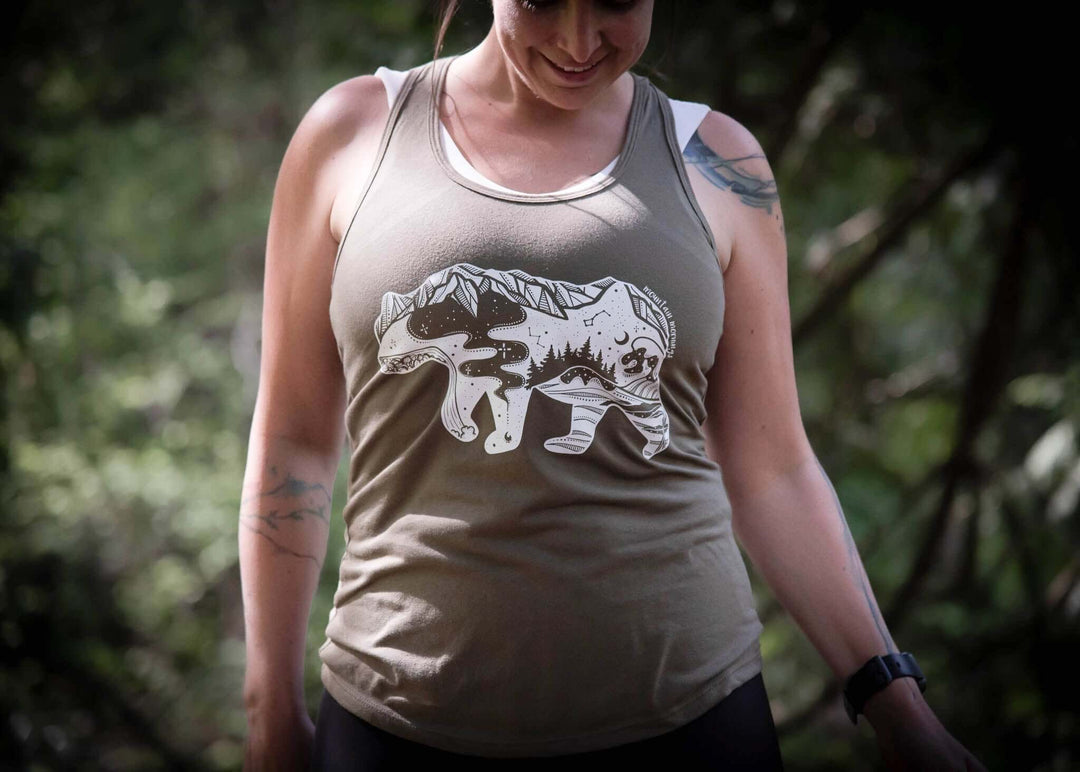 Roaming Bear, Women's Tank Top - Mountain Mornings - Tank Top