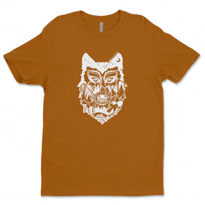 Wolf, Unisex T-shirt, Responsibly Made featuring outdoor illustrations and eco-friendly design.