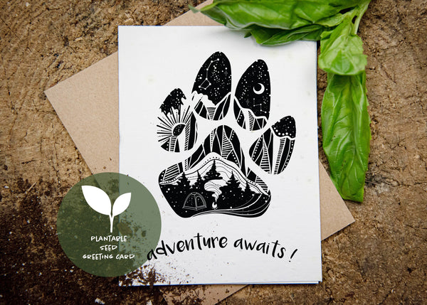 Adventure Awaits, Plantable Seed Greeting Card - Mountain Mornings - Plantable Greeting Cards
