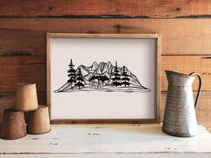 Bear and Mountain Print - Mountain Mornings - Prints