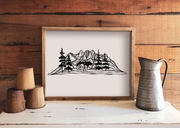 Bear and Mountain Print - Mountain Mornings - Prints