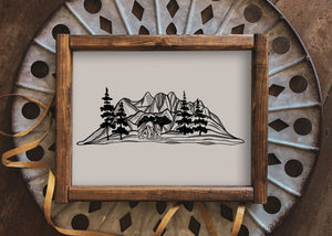 Bear and Mountain Print - Mountain Mornings - Prints