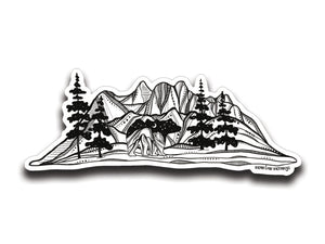 Bear and Mountain Sticker - Mountain Mornings - Sticker