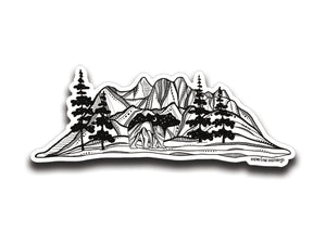 Bear and Mountain Sticker - Mountain Mornings - Sticker