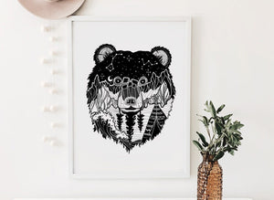 Bear Head Print - Mountain Mornings - Prints