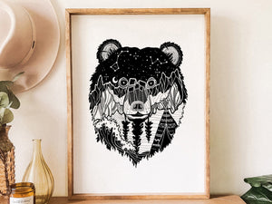 Bear Head Print - Mountain Mornings - Prints