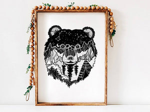 Bear Head Print - Mountain Mornings - Prints