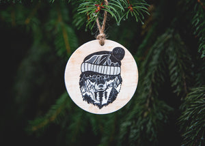 Bear Head Wood Ornament - Mountain Mornings -