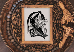Bear & Salmon Print - Mountain Mornings - Prints