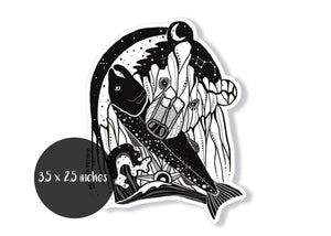 Bear & Salmon Sticker - Mountain Mornings - Sticker