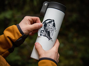 Bear & Salmon Sticker - Mountain Mornings - Sticker