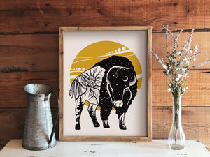Bison Sunset Print - Mountain Mornings - Prints