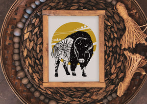 Bison Sunset Print - Mountain Mornings - Prints