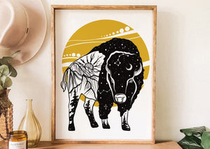 Bison Sunset Print - Mountain Mornings - Prints