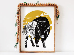 Bison Sunset Print - Mountain Mornings - Prints