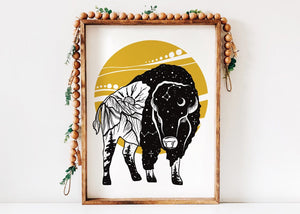 Bison Sunset Print - Mountain Mornings - Prints