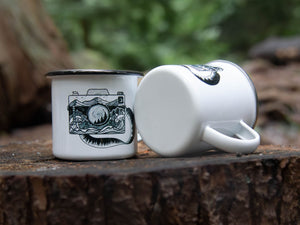 Camera, Camping Mug - Mountain Mornings - Camping Mug