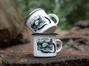 Camera, Camping Mug - Mountain Mornings - Camping Mug