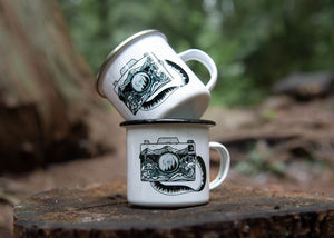 Camera, Camping Mug - Mountain Mornings - Camping Mug