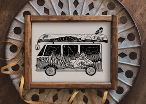 Camper Van Print - Mountain Mornings - Prints