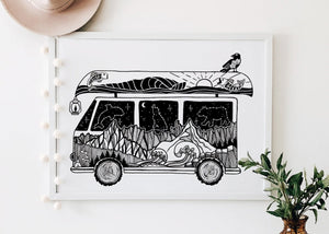 Camper Van Print - Mountain Mornings - Prints