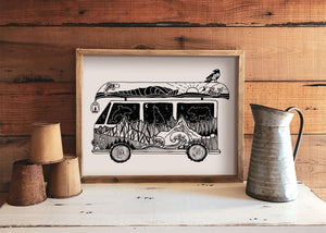 Camper Van Print - Mountain Mornings - Prints