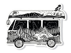 Camper Van Sticker - Mountain Mornings - Sticker