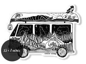 Camper Van Sticker - Mountain Mornings - Sticker