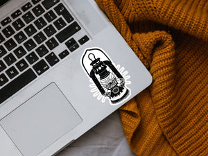 Camping Lantern Sticker - Mountain Mornings - Sticker