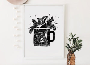 Camping Mug Print - Mountain Mornings - Prints