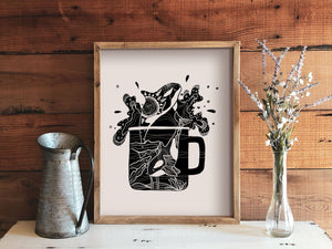 Camping Mug Print - Mountain Mornings - Prints